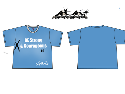 Powder Blue Strong & Courageous Tee